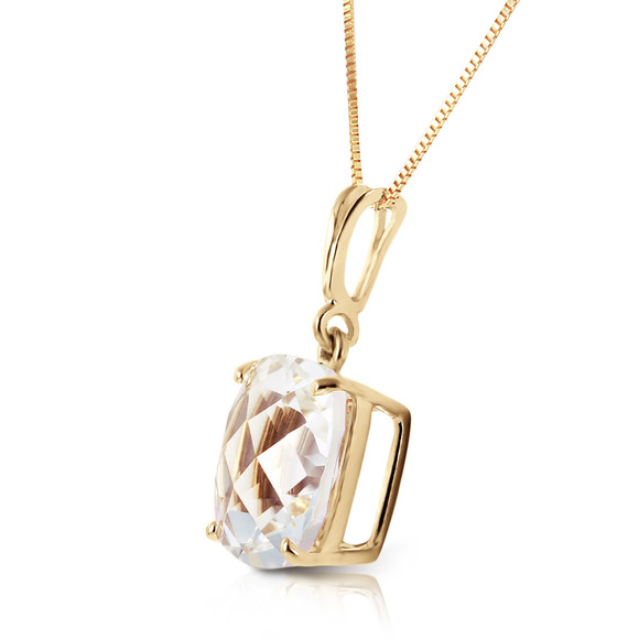 14K. NECKLACE W/NATURAL CHECKERBOARD CUT WHITE TOPAZ (Yellow Gold) - Picture 3 of 3